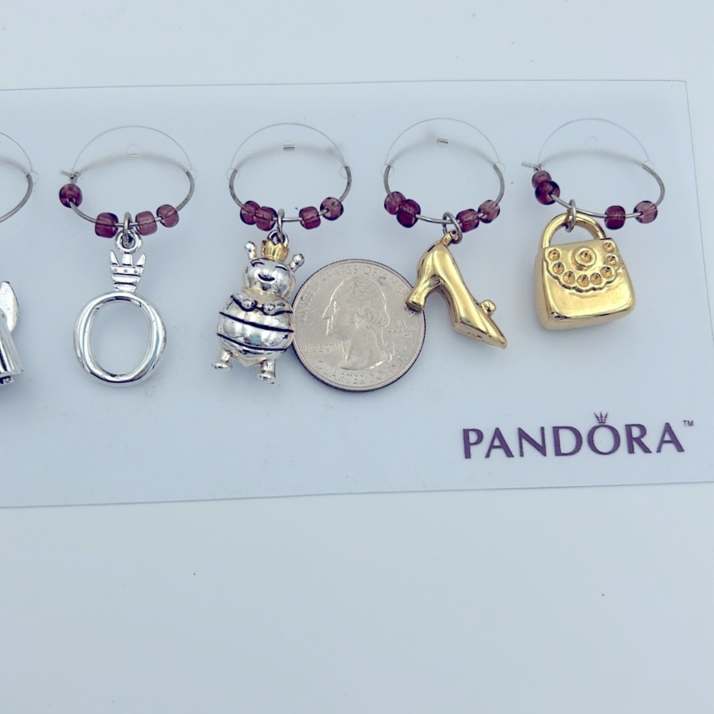 Pandora Wine Glass Charms NWT - Picture 2 of 3